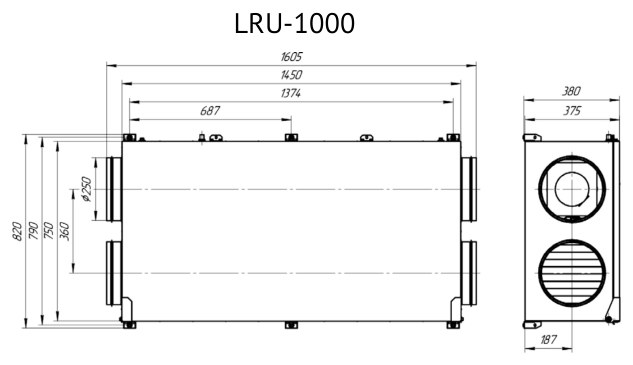 Приточно-вытяжная установка Supervent LRU-1000-PNEN-FP