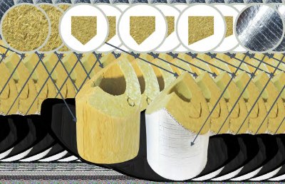 Врезки теплоизоляционные PIPEWOOL 150 из минеральной ваты, Ø18–1020 мм